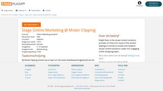 
                            9. Stagevacature: Stage Online Marketing @ Mister Clipping ...