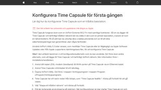 
                            1. Ställa in Time Capsule för första gången - Apple-support