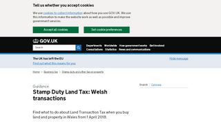 
                            9. Stamp Duty Land Tax: Welsh transactions - GOV.UK