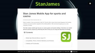 
                            8. Stan James Mobile App for sports and casino – Stan James Promo Code