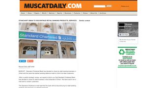 
                            9. StanChart Oman to discontinue retail banking products, ...
