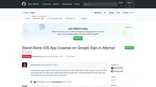 
                            2. Stand Alone iOS App Crashes on Google Sign in Attempt · Issue ...