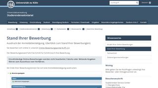 
                            6. Stand Ihrer Bewerbung - Universitätsverwaltung - Universität zu Köln