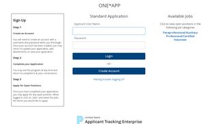 
                            2. Standard Application Login - Employer User Login