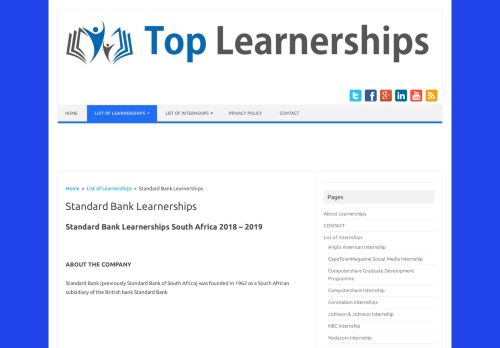 
                            6. Standard Bank Learnerships South Africa 2018 - 2019