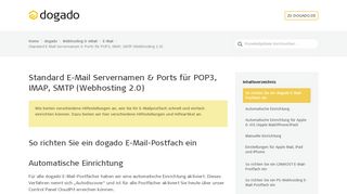 
                            6. Standard E-Mail Servernamen & Ports für POP3, IMAP, SMTP ...