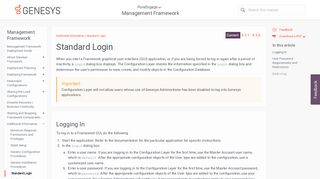 
                            8. Standard Login - Genesys Documentation