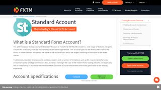 
                            12. Standard Trading Account | ForexTime (FXTM)