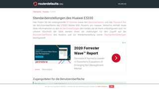 
                            2. Standardeinstellungen des Huawei E5330 - routerdefaults.org