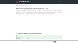 
                            11. Standardeinstellungen des Linksys WRT54GL - routerdefaults.org