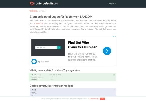 
                            11. Standardeinstellungen für Router von LANCOM - routerdefaults.org