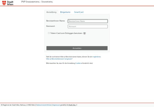 
                            5. Standardportal - Stammportal Anmeldung - wien.at