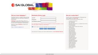 
                            1. Standards Online Login - SAI Global
