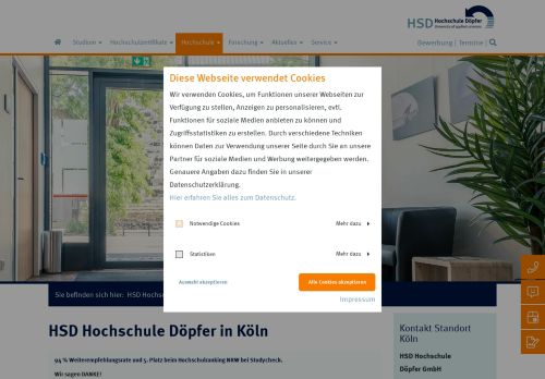 
                            3. Standort Köln - HSD Hochschule Döpfer