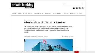 
                            13. Standort München: Oberbank sucht Private Banker | private-banking ...