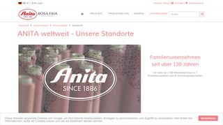 
                            5. Standorte - Anita erleben - Unternehmen - ANITA & ROSA FAIA ...