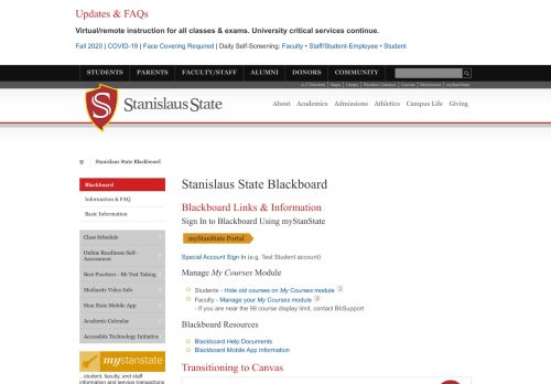 
                            9. Stanislaus State Blackboard | California State University Stanislaus