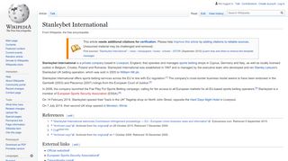 
                            10. Stanleybet International - Wikipedia