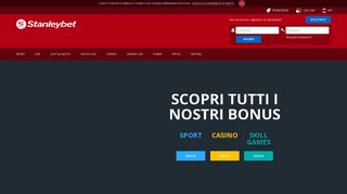 
                            3. Stanleybet : Scommesse Sportive Online : Welcome Bonus