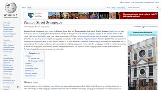 
                            12. Stanton Street Synagogue - Wikipedia