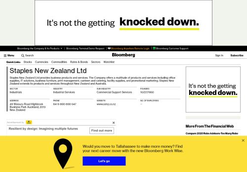 
                            8. Staples New Zealand Ltd: Company Profile - Bloomberg
