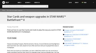 
                            12. Star Cards and weapon upgrades in STAR WARS™ Battlefront™ II