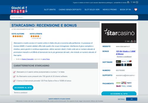 
                            4. Star Casino: 125 Free Spins Senza Deposito e 1000€ di Bonus!