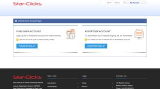 
                            2. Star-Clicks.com - Choose Your Account Type