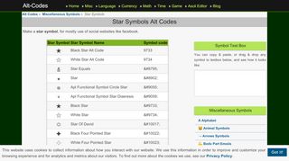 
                            1. Star Symbols - Alt Codes