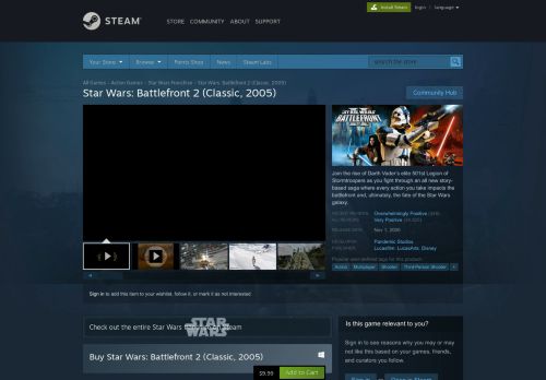 
                            11. Star Wars: Battlefront 2 (Classic, 2005) on Steam