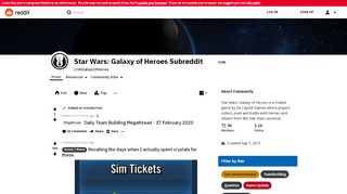 
                            13. Star Wars: Galaxy of Heroes Subreddit