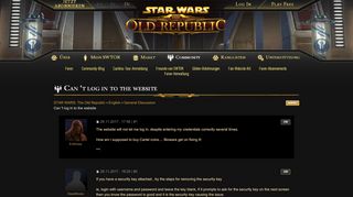 
                            6. STAR WARS: The Old Republic - Can 't log in to the website