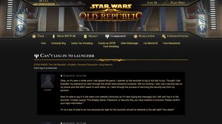 
                            1. STAR WARS: The Old Republic - Can't log in to launcher