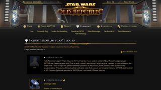 
                            3. STAR WARS: The Old Republic - Forgot email,so i can't log in