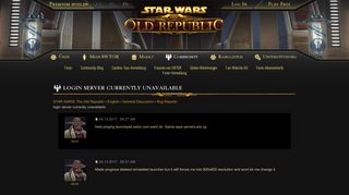 
                            2. STAR WARS: The Old Republic - login server currently unavailable