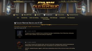 
                            1. STAR WARS: The Old Republic - Login Server Issues and CtD