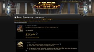 
                            1. STAR WARS: The Old Republic - Login Server nicht erreichbar?