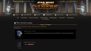 
                            2. STAR WARS: The Old Republic - Not getting email