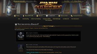 
                            1. STAR WARS: The Old Republic - Not receiving Emails!!