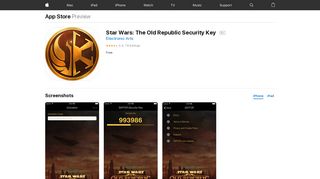 
                            11. Star Wars: The Old Republic Security Key on the App Store
