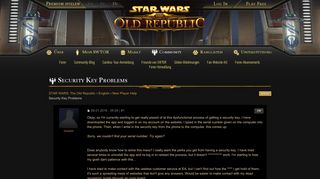 
                            4. STAR WARS: The Old Republic - Security Key Problems