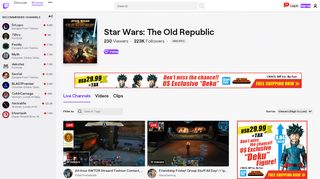 
                            8. Star Wars: The Old Republic - Twitch
