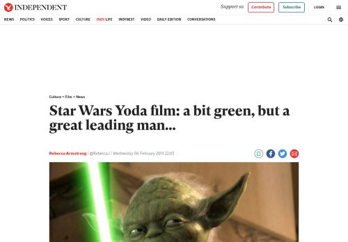 
                            9. Star Wars Yoda film: a bit green, but a great leading man... | ...