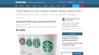 
                            10. Starbucks offers UK customers free Wi-Fi | TechRadar