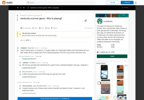 
                            9. starbucks summer game - Who is playing? : starbucks - Reddit