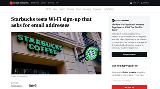 
                            7. Starbucks tests Wi-Fi sign-up that asks for email addresses | Mobile ...