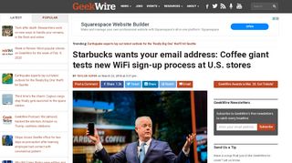 
                            13. Starbucks wants your email address: Coffee giant tests new WiFi ...