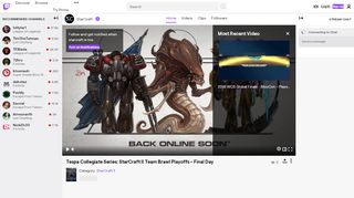 
                            10. StarCraft - Twitch