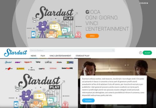 
                            2. Stardust: Homepage