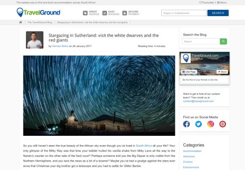 
                            9. Stargazing in Sutherland: visit the white dwarves and the red giants ...